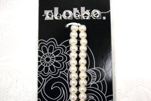 Бусины стеклянные под жемчуг 6 мм 76 шт на нити №04 кремовый