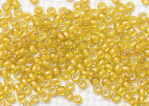Бисер Япония круглый 11/0 10г 0302 нарцисс/персик, окрашенный изнутри