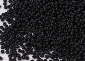 Бисер Чехия круглый 08/0 50г 23980 чёрный матовый