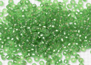 Бисер Чехия круглый 10/0 50 г 57100m прозрачный светло-зеленый с серебристым прокрасом матовый